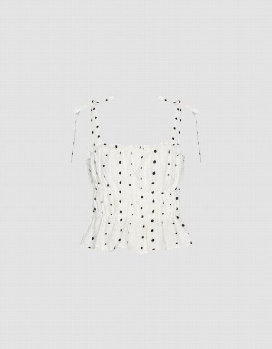 Blusa Urban Revivo Square-Cut Collar Cami Top Mujer Blancos | PDI6021UB