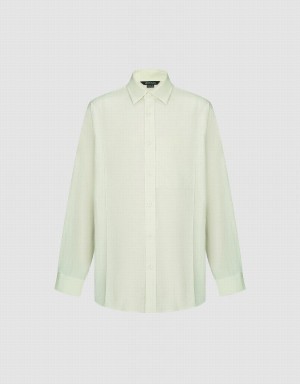 Camisas Urban Revivo Button Up Loose Hombre Verdes | JVM5182HM