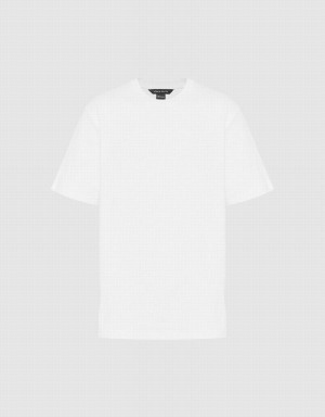 Camiseta Urban Revivo Crew Neck Directo Hombre Blancos | DOW852EI