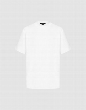 Camiseta Urban Revivo Crew Neck Directo Hombre Blancos | UFA5275IR