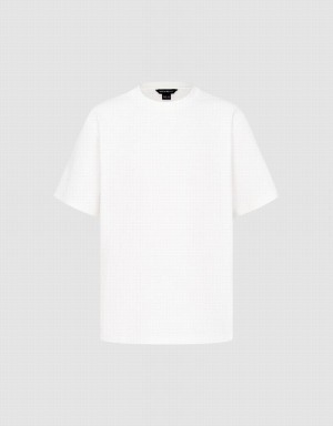 Camiseta Urban Revivo Drop Shoulder Sleeve Crew Neck Hombre Blancos | YZG342DW