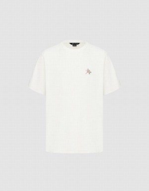 Camiseta Urban Revivo Puzzle Embroidered Directo Hombre Kaki Grises | ECN8659OP