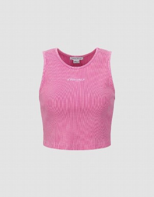 Camiseta sin Manga Urban Revivo Crew Neck Mujer Rosas | DTN9110DO