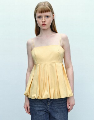 Camiseta sin Manga Urban Revivo Off-Shoulder Cami Mujer Amarillos | KNJ5074BG