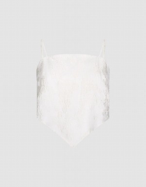 Camiseta sin Manga Urban Revivo Textured Cami Mujer Blancos | BRD6935IJ