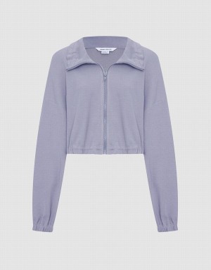 Chamarras Urban Revivo Drawstring Zip Up Mujer Grises Claro | SFY3237UF