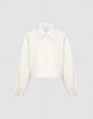 Chamarras Urban Revivo Textured Button Up Mujer Blancos | DCJ4929DK