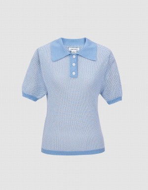 Cárdigan Urban Revivo Contrast Trim De Punto Mujer Azules | HZY678IF