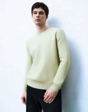 Cárdigan Urban Revivo Crew Neck De Punto Hombre Verdes | KTA6747NS