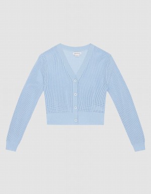 Cárdigan Urban Revivo De Punto Button Up Mujer Azules | KWH9392MH