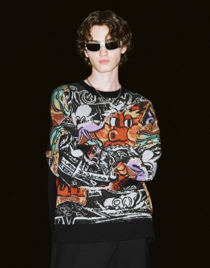 Cárdigan Urban Revivo Estampados Printed De Punto Hombre Multicolor | MQV5440YB