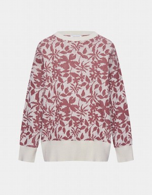 Cárdigan Urban Revivo Leaves Pattern Knit Top Mujer Marrom | WBJ7589WO