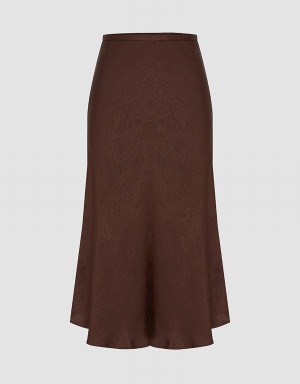 Falda Urban Revivo Midi Fishtail Mujer Marrom | UGK2289QM