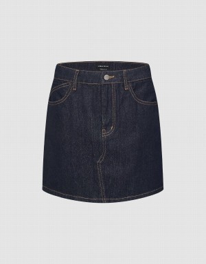 Falda Urban Revivo Mini A-Line Denim Mujer Azules | JYK3367TD
