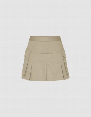 Falda Urban Revivo Multi-Pocket Mini A-Line Mujer Kaki | GTO1956IT
