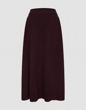Falda Urban Revivo Plain De Punto Midi Mujer Marrom | YTR6923OE