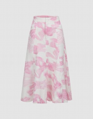 Falda Urban Revivo Printed Midi Fishtail Mujer Rosas | EIP7187SE