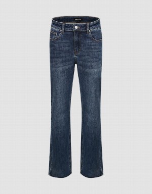 Jeans Urban Revivo Raw Hem Directo Mujer Azules | XVX8385LM