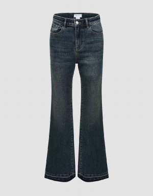 Jeans Urban Revivo Raw Hem Flare Mujer Azules | MIU4376AW
