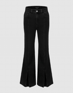 Jeans Urban Revivo Split Hem Flare Mujer Negros | SGL1256OM