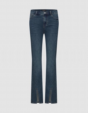 Jeans Urban Revivo Split Hem Flare Mujer Azules | RII4018JE