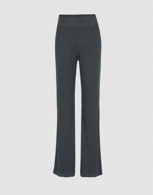 Pantalon Urban Revivo Acanalado Knit Flare Mujer Verdes | HDW231TX
