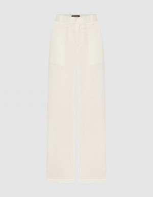 Pantalon Urban Revivo Anchos-Leg Mujer Blancos | OYL7387UL