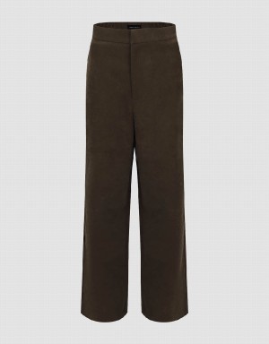 Pantalon Urban Revivo Anchos-Leg Mujer Marrom | ZQB6370UN