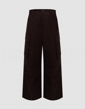 Pantalon Urban Revivo Anchos-Leg Mujer Marrom | AHJ1036WY