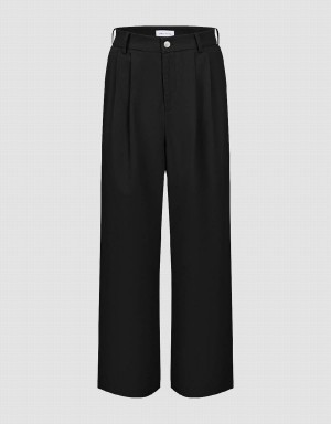 Pantalon Urban Revivo Anchos-Leg Mujer Negros | DST8313LT