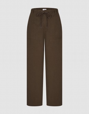 Pantalon Urban Revivo Anchos-Leg With Rope Mujer Marrom | XTA7984HB