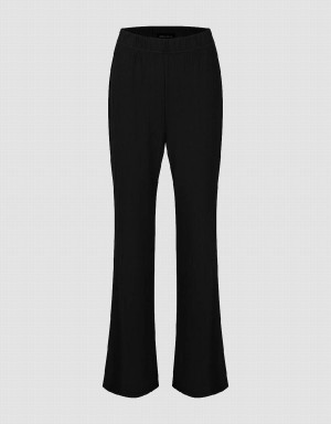 Pantalon Urban Revivo De Punto Flare Mujer Negros | VQY7076GM