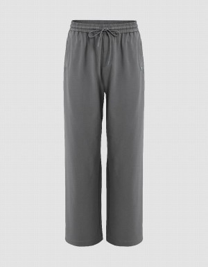 Pantalon Urban Revivo Drawstring Cintura Anchos-Leg Loose Hombre Grises | QKC2110TA