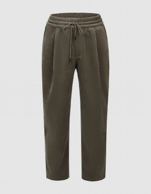Pantalon Urban Revivo Drawstring Cintura Directo Hombre Verdes | ARH8010NA