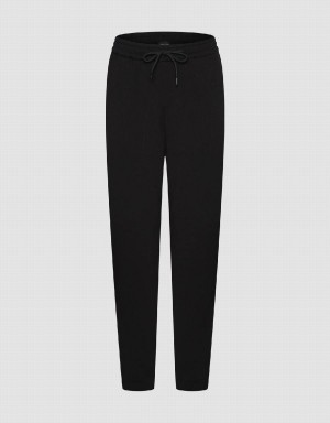 Pantalon Urban Revivo Drawstring Cintura De Punto Carrot Fit Hombre Negros | WFF2599XA