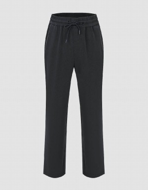 Pantalon Urban Revivo Drawstring Cintura De Punto Carrot Fit Hombre Grises Oscuro | ZXO5887HE
