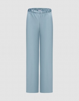 Pantalon Urban Revivo Elastic Cintura Anchos Leg Mujer Azules | UER9117FT
