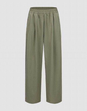 Pantalon Urban Revivo Elastic Cintura Carrot Fit Mujer Verdes | GUP766XP