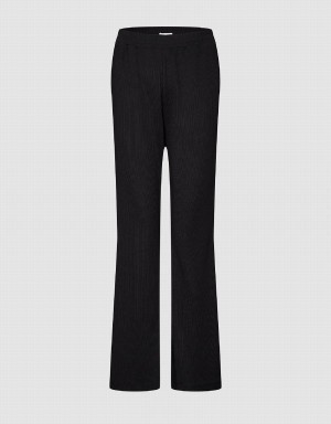 Pantalon Urban Revivo Elastic Cintura De Punto Flare Mujer Negros | USK9168OD