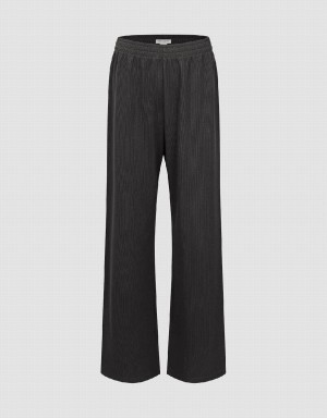 Pantalon Urban Revivo Elastic Cintura De Punto Directo Mujer Negros | XHT367KY