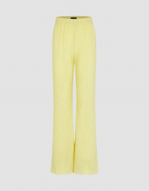 Pantalon Urban Revivo Elastic Cintura De Punto Flare Mujer Amarillos | HVU3859AL