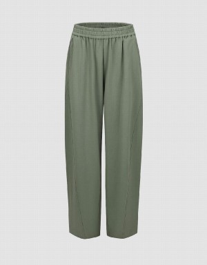 Pantalon Urban Revivo Elastic Cintura De Punto Carrot Fit Mujer Verdes | VUN1720OO