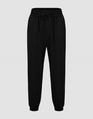 Pantalon Urban Revivo Elastic Cintura De Punto Jogger Hombre Negros | TAS3923UW