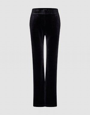 Pantalon Urban Revivo Flaco Directo Mujer Negros | SXF1630OZ