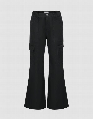 Pantalon Urban Revivo Flare Mujer Negros | DVZ4059CS