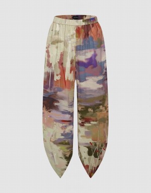 Pantalon Urban Revivo Printed Elastic Cintura Carrot Fit Mujer Multicolor | YMD2385LC