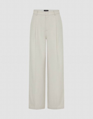 Pantalon Urban Revivo Tailored Anchos-Leg Mujer Kaki | OBT425LP