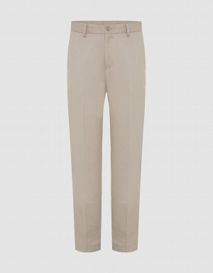 Pantalon Urban Revivo Tailored Directo Hombre Kaki Grises | AEB8883LG