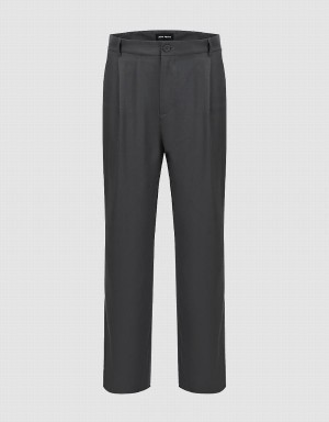 Pantalon Urban Revivo Tailored Directo Hombre Grises | QRW6859AH