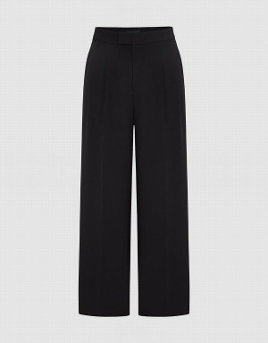 Pantalon Urban Revivo Tailored Directo Mujer Negros | WLD2427LN